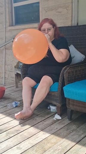Big Beauty Nurse Vicki Has a Request to Blow up a Huge Balloon