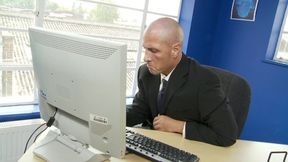 Blonde office cumslut