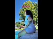 Chubby Latina Big Ass Farting by the Pool Relaxed Summer Gas Vibes