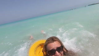 Swimming in the Atlantic Ocean in Cuba
