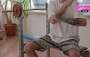 Gym Girl Rides Me While I'm Stuck Under Barbell