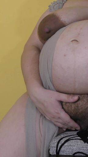Pregnant MILF Wife Masturbate Her Hairy Cunt for You - Milky Mari