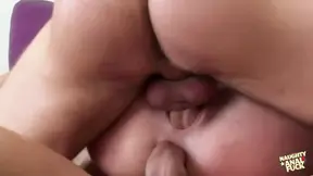 Naughty blonde with small tits in double penetration pleasuring