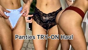 Panties TRY-ON Haul & Cameltoe play