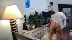 carlatx barefoot and with a cucumber up her ass