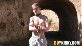 ”Restrained Taylor Blaze covered in cum after sucking multiple dick in a foursome”