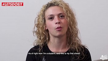 Tattooed teen slut takes big cock in her first porn casting