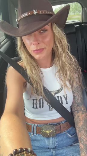 Woman in cowboy hat