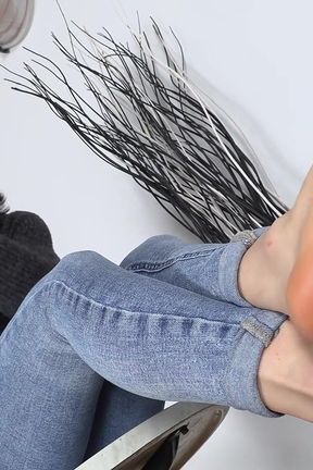 Outstanding Dark Haired Babe Petra Seducing with Her Amazing Looking Feet and Toes