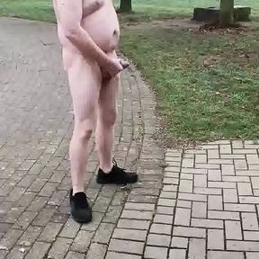 Jerked off in the public park and caught naked