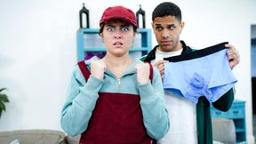 Sexy young courier Selina Bentz gets her ass fucked from behind