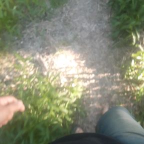 first barefoot walk in the forest this year