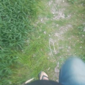 first barefoot walk in the forest this year