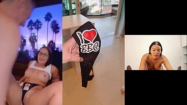 Japonesa gostosa fodendo com negão sem camisinha negão goza na bucetinha e chama o corno pra limpar a porra toda