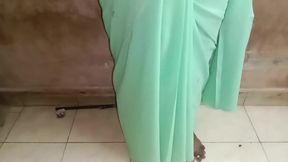 I Went to My Stepmother's House and Saw That She Was Tying a Saree and Was Very Beautiful. Then We Held Her Breasts and Shared a