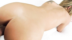 Charming blonde angel spreads her legs for some hardcore sex