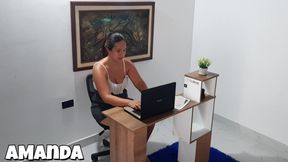 Secretary Masturbates in the Office
