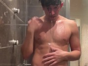Andrea Italian twink boy shower and cum