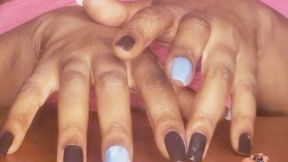 BBW Ebony Long Nails Lotion Play – Silent Tapping ASMR for Hand Fetish Junkies