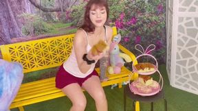 Springtime Picnic - JOSIE JO - Cake stomp and self foot worship HIDEF