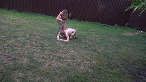 Raging faceslapping Extreme - Zeida outdoor piggy training