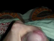Small dick, big load. Jerking over best mate at his house