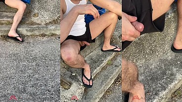 Amateur Straight Boy Lost a Bet: He Has to Expose His Cock in The Street and Either Piss or Cum