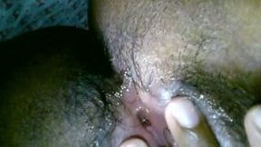 Dark skin Mally cute girl filming herself in dark places