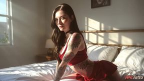 i m fucking a sexy, tattooed beauty on the bed in every hole. [ai]