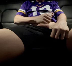 Jerk off After Football in the Car