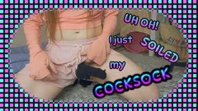 4k | Femboy cums in cocksock!