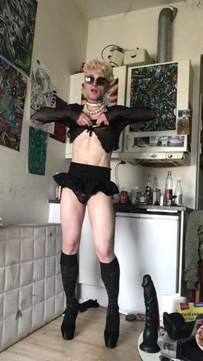 Sissy Femboy Mini Skirt Love BBC Dildo