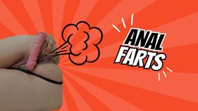 ANAL MASTURBATION WITH FARTS + GIRL WITH GLASSES