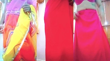 Indian Gay Crossdresser in Rainbow Saree making pride for lgbt xxx