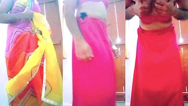 Indian Gay Crossdresser in Rainbow Saree making pride for lgbt xxx