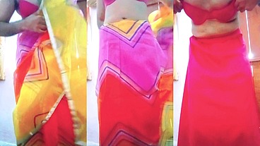 Indian Gay Crossdresser in Rainbow Saree making pride for lgbt xxx
