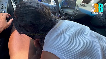 Fudi a casadinha no carro , na frente do corninho. E dei leitinho na boca da casada