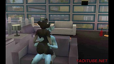 Furry Yiff Yaoi - 2 Dogs Fuck in a Pub and cum inside - Japanese asian manga anime game porn gay