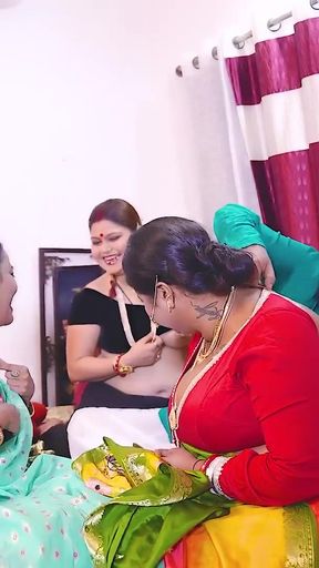 Desi Indian Thirki Husband fucks his all four wives at the same time and cumshot on face ( Hindi Audio )   Clip 2