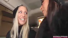 Uma Zex And Lara Cumkitten - Two Hotties Took Amateur Dude In The Car For Sex Playing