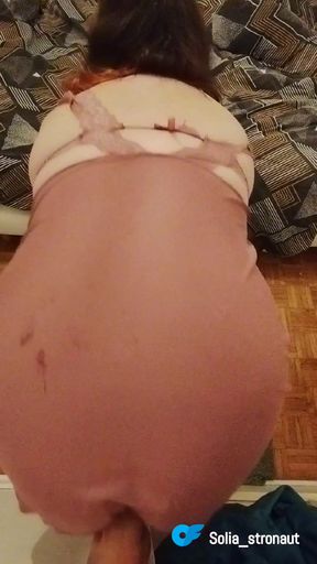 Fucked by a realistic dildo