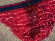 Pee on my red briefs and the carpet