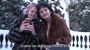 Lesbian Hardcore with a sexy GRANNY - Hairy, Mature Seduction Turns Into Wild Pussy Eating and Dildo Play