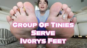Group Of Tinies Serve Ivorys Feet