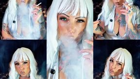 Intergalactic smoker straight from Planet Nicon in silver leather - Dunhill Menthol 100