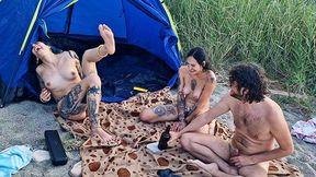 Spin The Bottle Game On The Beach -unforgettable Holiday Sex W. Two Stunning Girls English Subtitles - Edone Kaliyuga And Brisen Lestrange