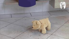 Stuffed toy under Flip Flops