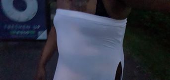 White dress and street walk