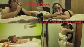 Lady Sheva - heavy smoking during massage, jealousy action