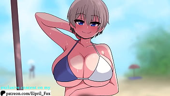 Very Hot Uzaki Chan was Fucked Hard on a Beach - Animated Hentai 4K 60 FPS
